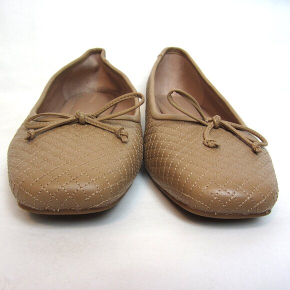Nordstrom NEW NWOB Size 12 Square Toe Flat Leather Shoes Tan Nude Beige Womens - Picture 7 of 13